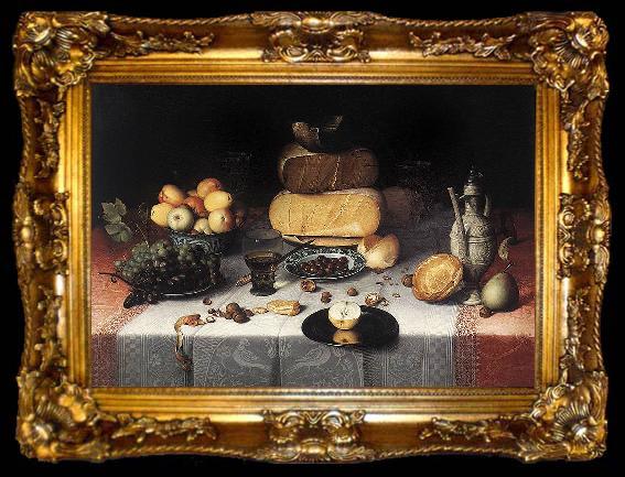 framed  Floris van Dyck Still Life with Cheeses, ta009-2